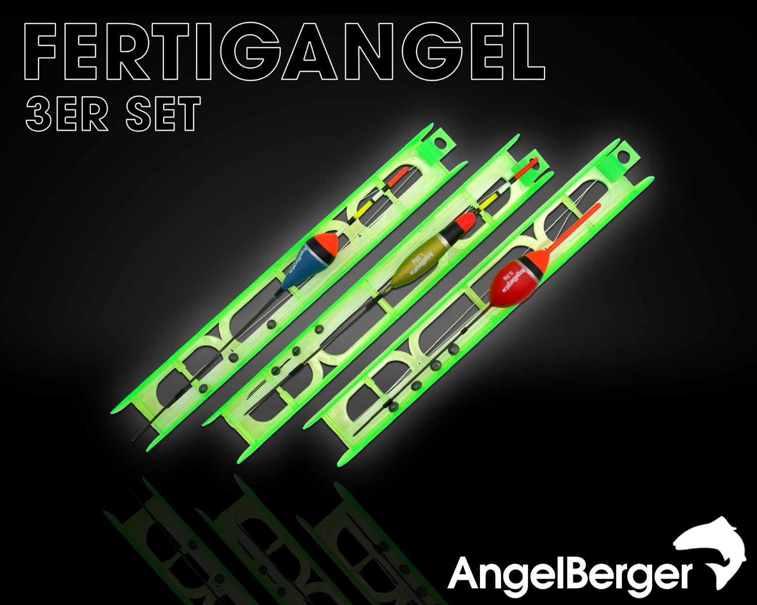 Angel Berger Fertigangelset 3 verschiedene Angelsets Posenmontage Stippangel Handangel Fertigmontage Friedfisch Angeln