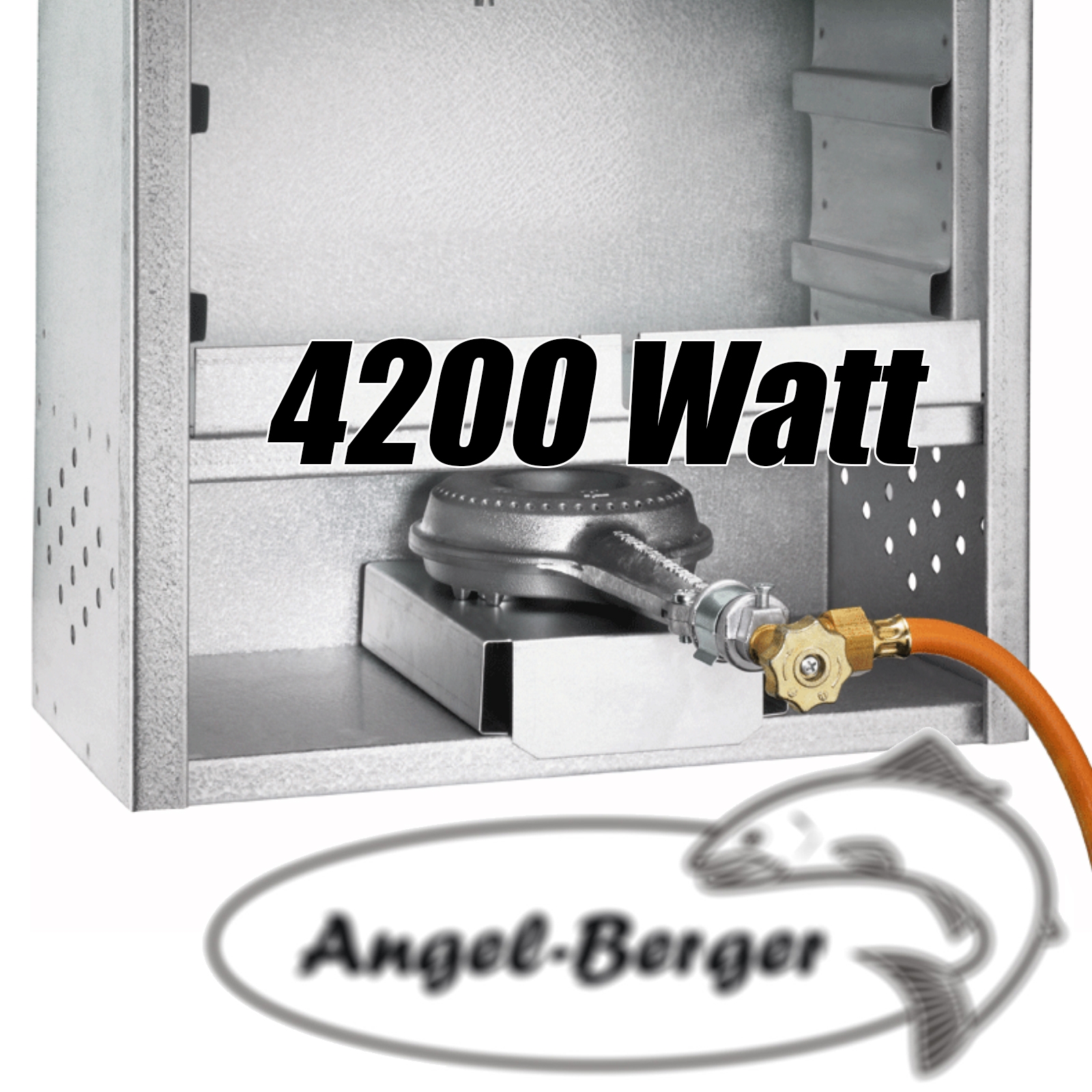 Angel Berger Gasheizung Gasbrenner für Räucherofen 4,2 kW Heizung Räucherschrank Räucherheizung 4200W