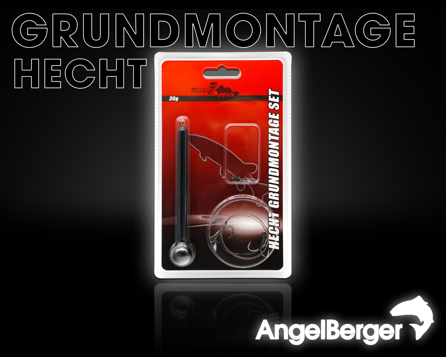 Angel Berger Hecht Grundmontage Set Köderfischmontage Ready2Fish Angelset Pike Dead Bait Stand Up Montage Köderfisch Stehaufbleimontage