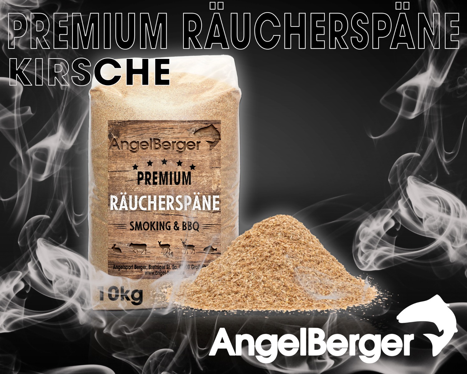 Angel Berger Räuchermehl Kirsche 10kg Räucherspäne Cherry