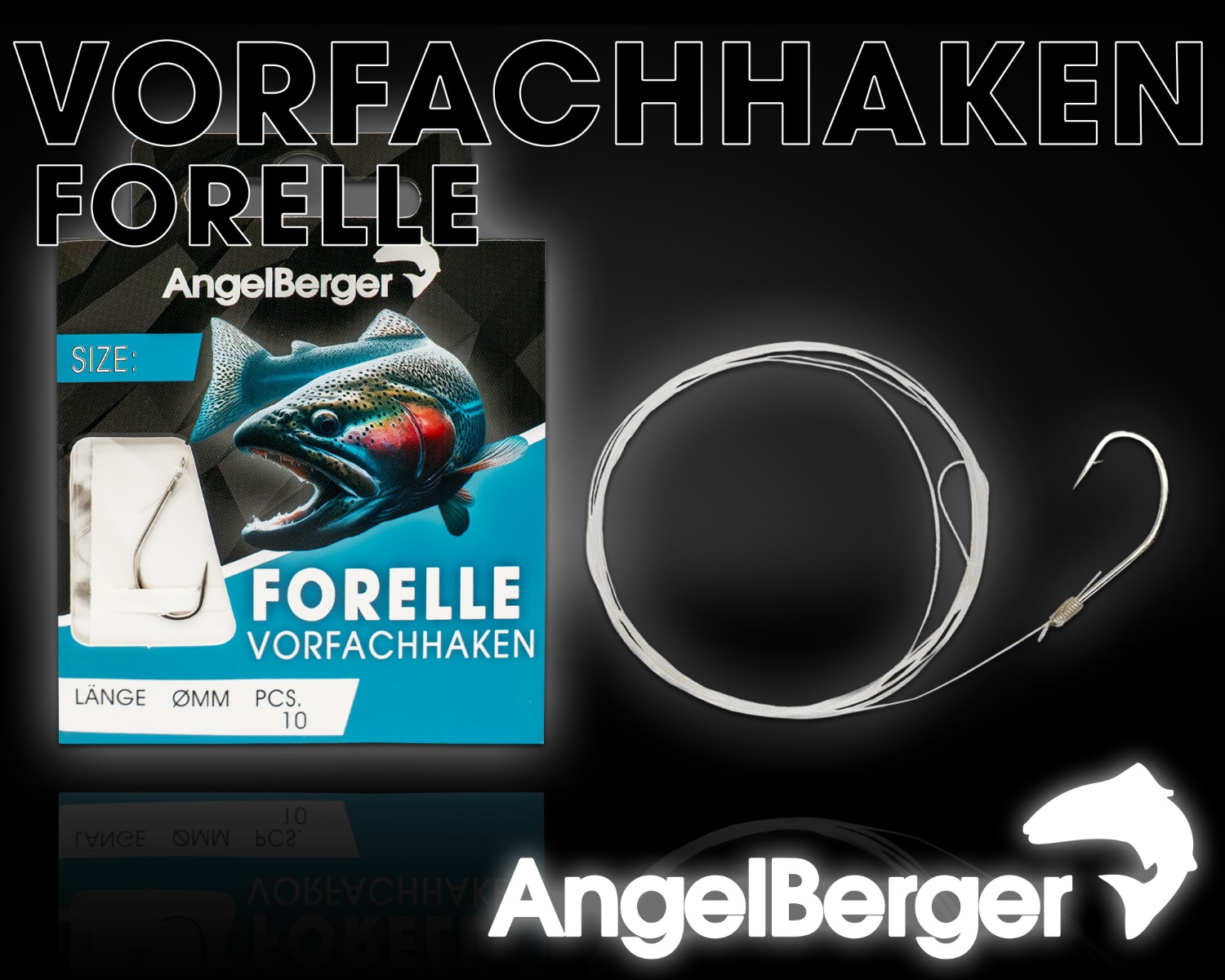 Angel Berger Vorfachhaken Forelle/Sbirolino Angelhaken gebundene Haken Angelhaken