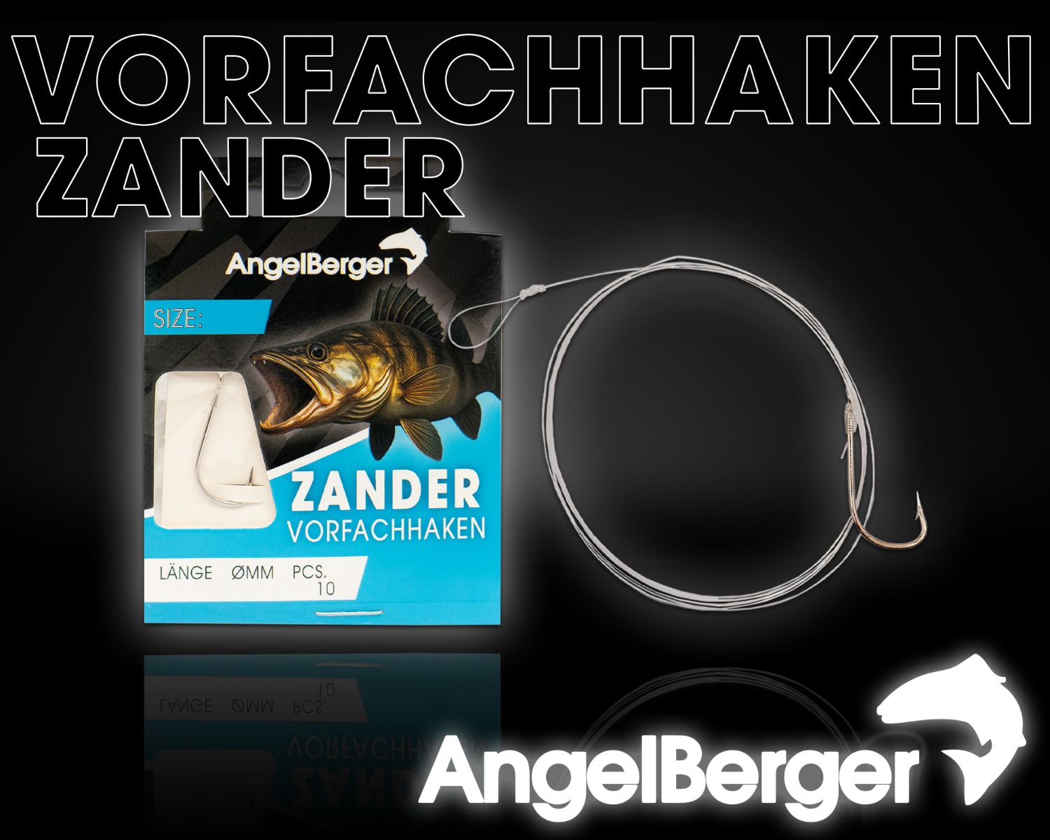 Angel Berger Vorfachhaken Zander Angelhaken gebundene Haken Angelhaken