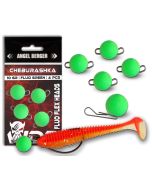 Wild Devil Baits Cheburashka Fluo Green Flex Heads Jig Ball Jighaken