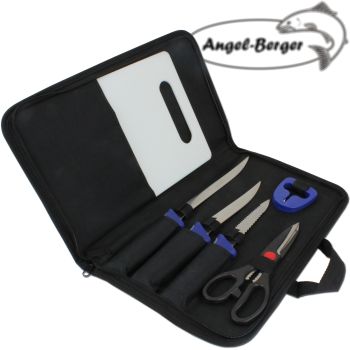 Angel Berger Filetiermesser Set Messer Set  Angelmesser Messerschäfer Anglermesser