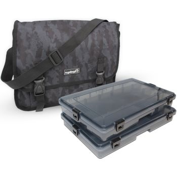 Angel Berger Spinntasche mit 2 Boxen Angeltasche Kunstködertasche Umhängetasche