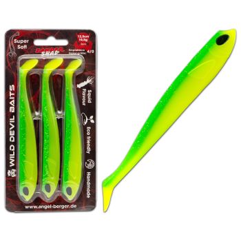 Wíld Devil Baits Zander Shad Gummifisch Zanderköder - Softbait Zandergummi Gummiköder Kunstköder Angelköder-Green Flash
