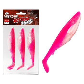 Wild Devil Baits Action Shad Hot Pink Gummifisch Kunstköder Softlure Gummiköder Hecht Barsch Zander Angelköder Raubfischköder