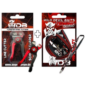 Wild Devil Baits Line Cutter mit Lanyard mit Massband Schlüselband mit Measure Scale Tungsten Steel Schnur Clipper