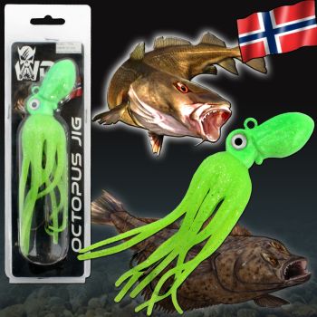 Wild Devil Baits Octopus Jig Green Flash Dorsch Heilbutt Seelachs Köder Pilker Meeresangeln 