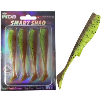 Wild Devil Baits Smart Shad UV Green Pumpkin Chartreuse Pro Guiding Gummifisch 