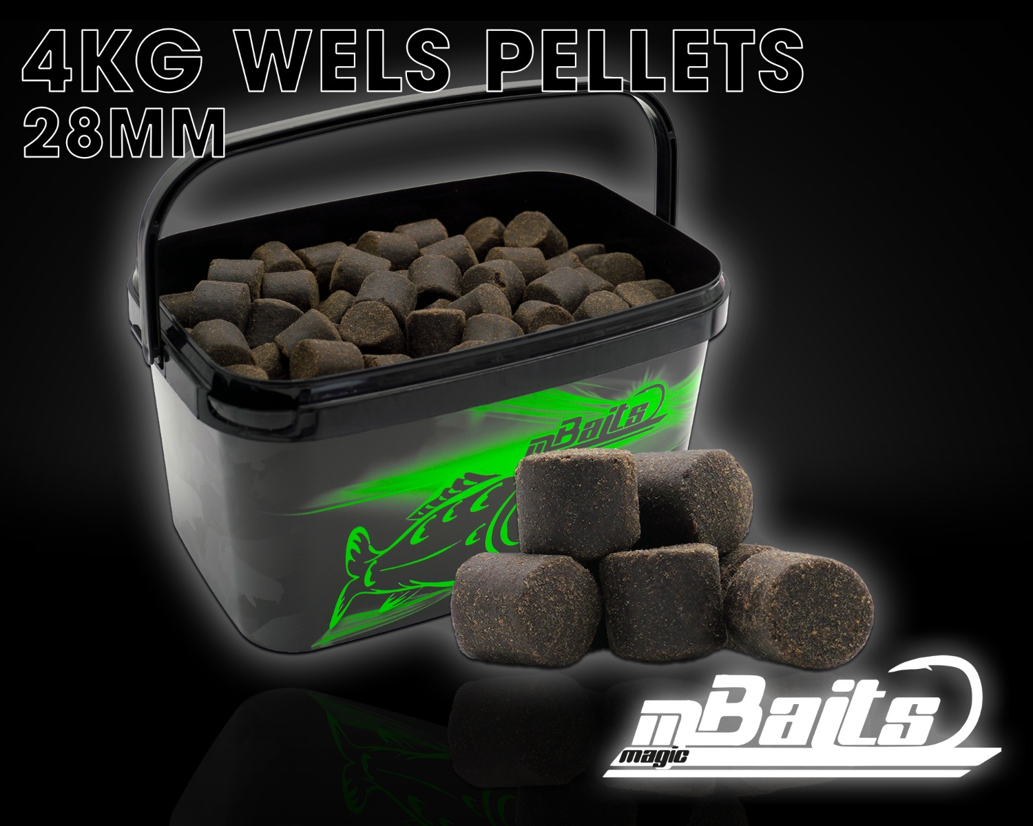 Magic Baits 4 Kg Wels Pellets mit Eimer Catfish Pellets Giant Halibut Pellet Wallerpellets Welsköder Waller Angeln