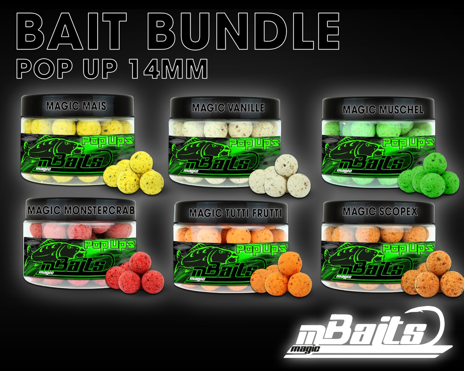 Magic Baits Bait Bundle Pop Ups All in One Köderset Pop Up Boilies Sparpack Carp Hookbaits floating Boilies