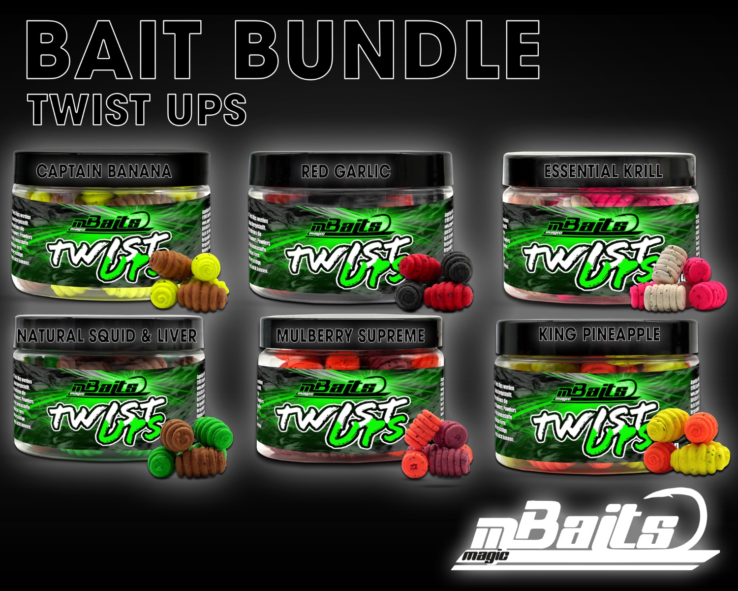 Magic Baits Bait Bundle Twist Ups All in One Köderset Pop Ups Boilies Vorteilspack Premium Range Pop Ups Sparbundle Hakenköder schwimmend
