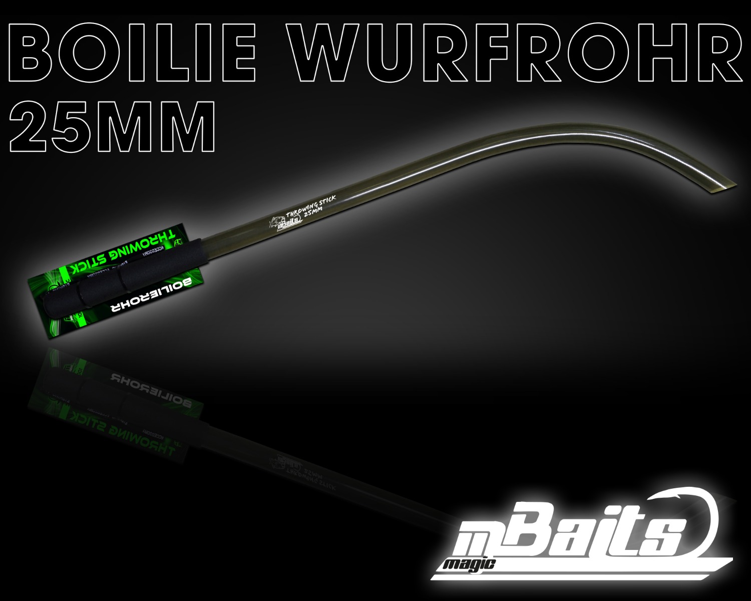 Magic Baits Boilierohr Wurfrohr Throwing Stick 25mm Futterrohr für Boilies Carp Wurfstab zum Karpfenanglen