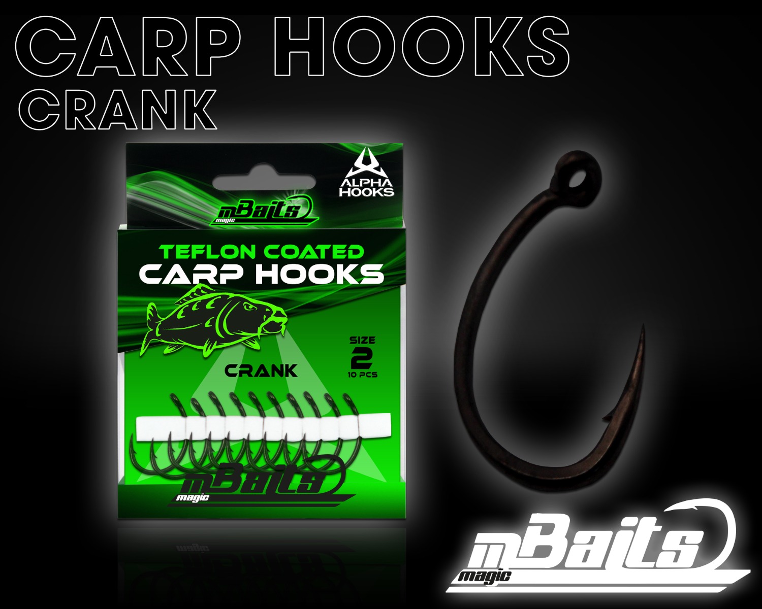 Magic Baits Crank Karpfenhaken Boiliehaken Carp Hooks Haken für Karpfenrigs Angelhaken für Karpfen