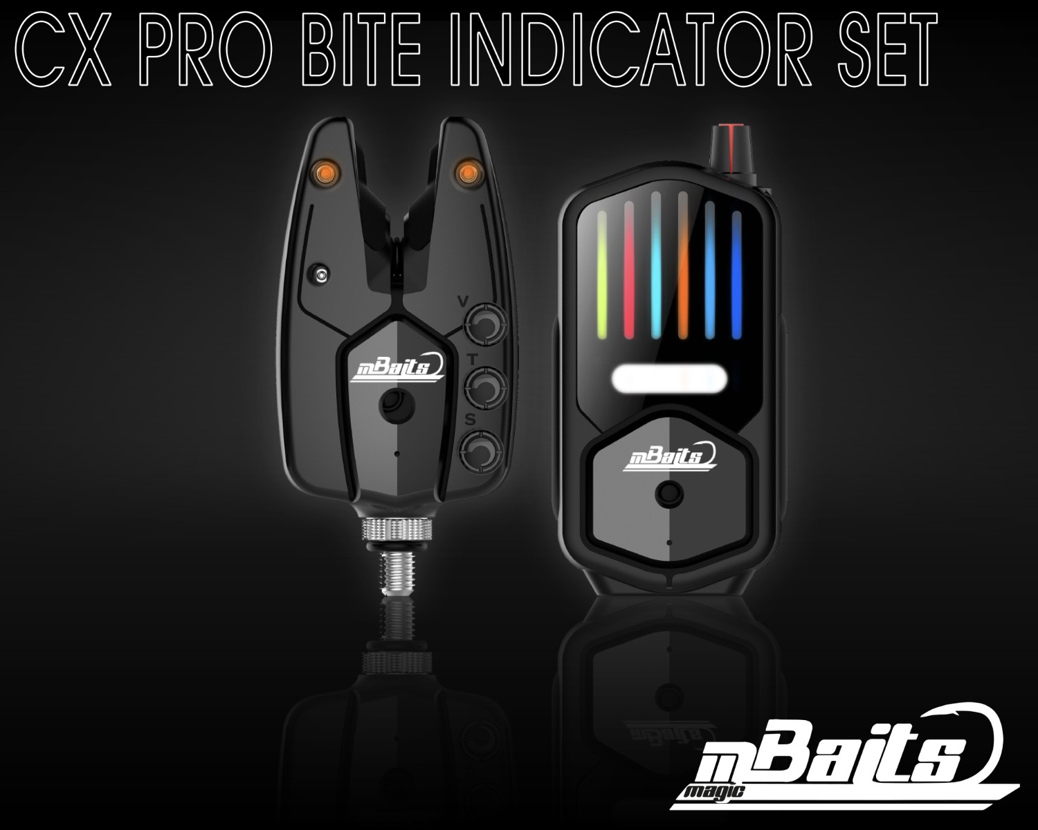 Magic Baits CX Pro Funk Bissanzeiger Set  3+1 Bite Indicator Komplettset Karpfenangeln