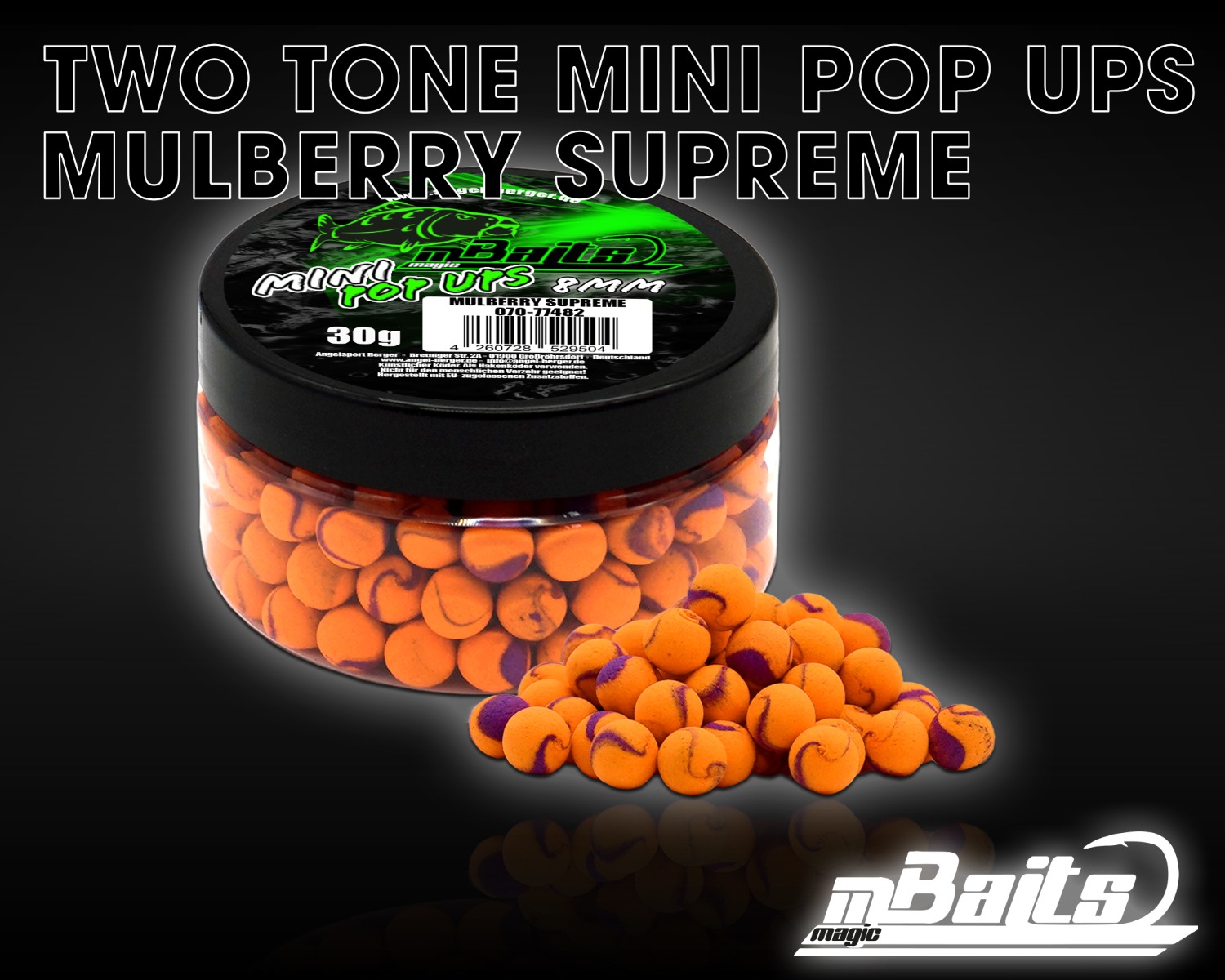 Magic Baits Mini Two Tone Pop Ups Method Feeder Boilies Premium Range -Mulberry Supreme