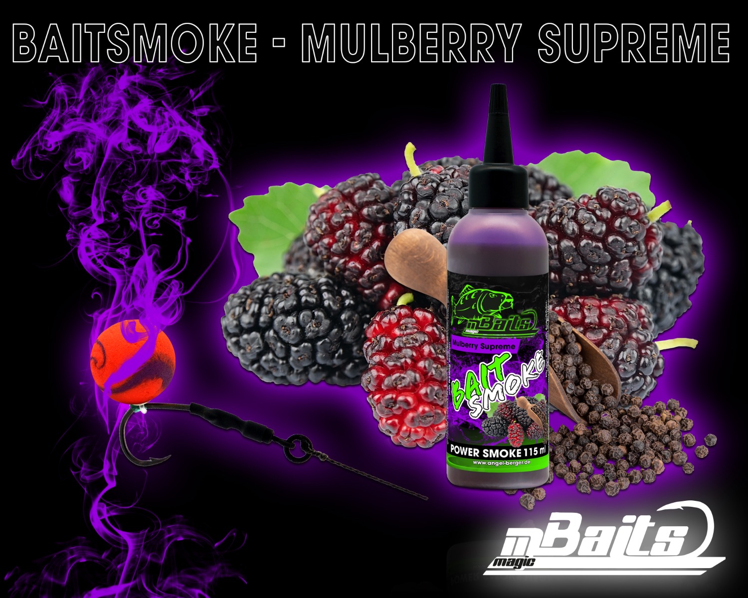Magic Baits Power Smoke Mulberry Supreme Baitsmoke Bait Smoke Lockstoff Booster Liquid Boilie Dip