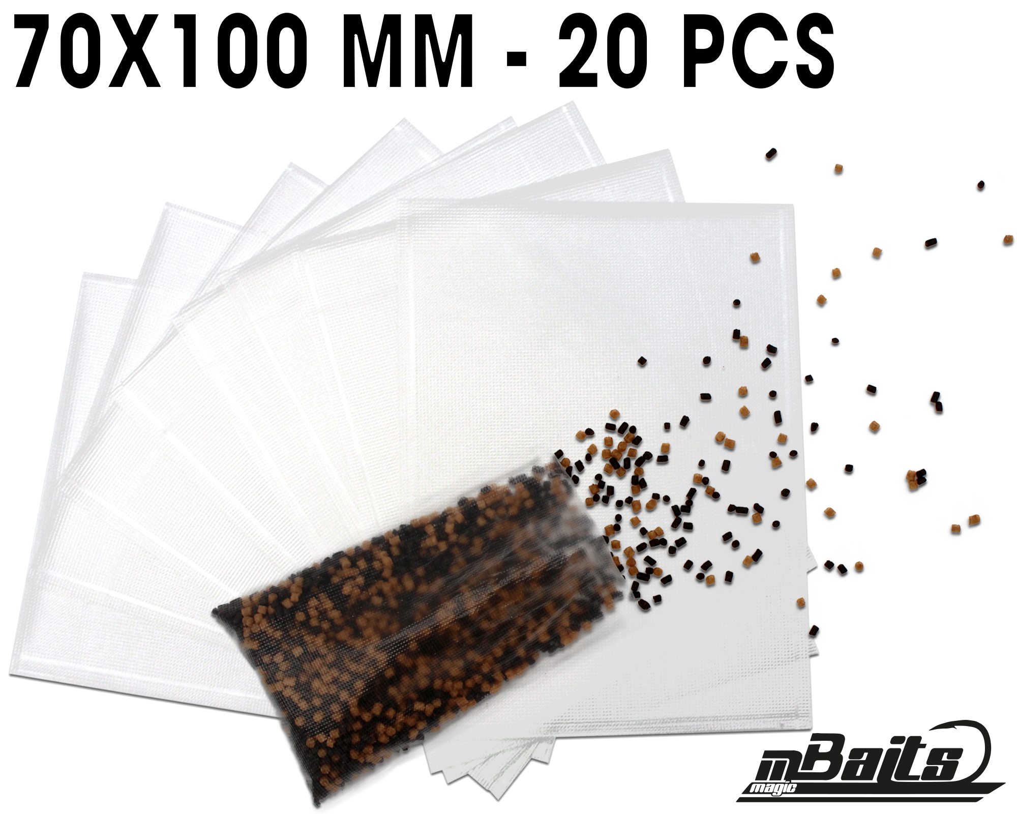 Magic Baits PVA Bags 70x100mm PVA Beutel  PVA Tüten PVA Mesh PVA Netz Wasserlösliche Bags