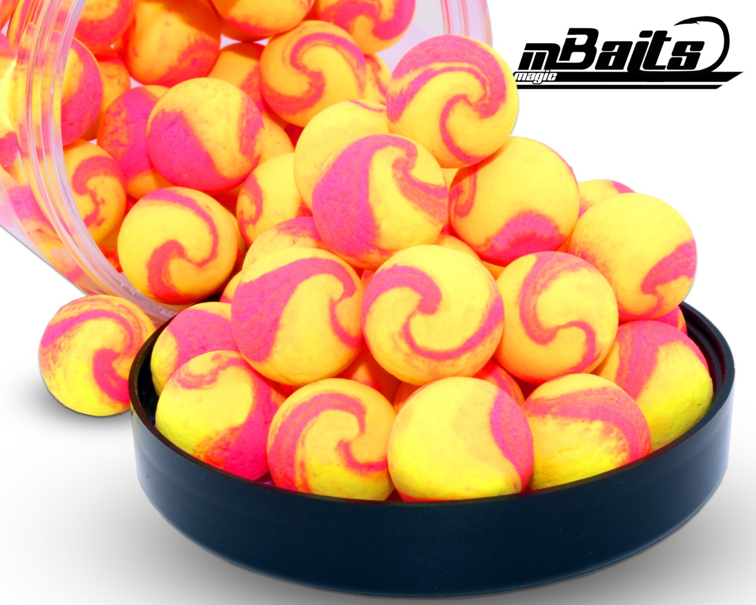 Magic Baits Twisted Fluo Pop Ups Boilies Premium Range Carp Bait Pink-Yellow