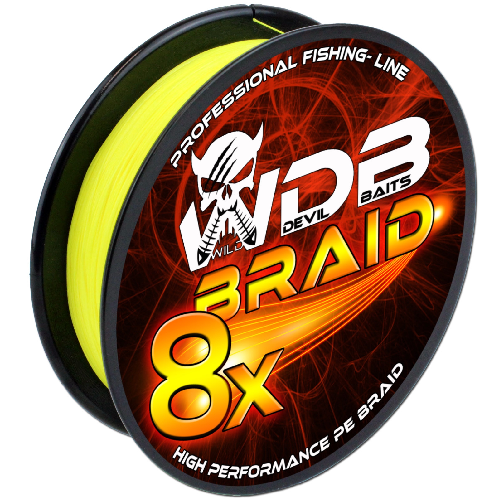 Wild Devil Baits 8 Braid Yellow 150m geflochtene Angelschnur 