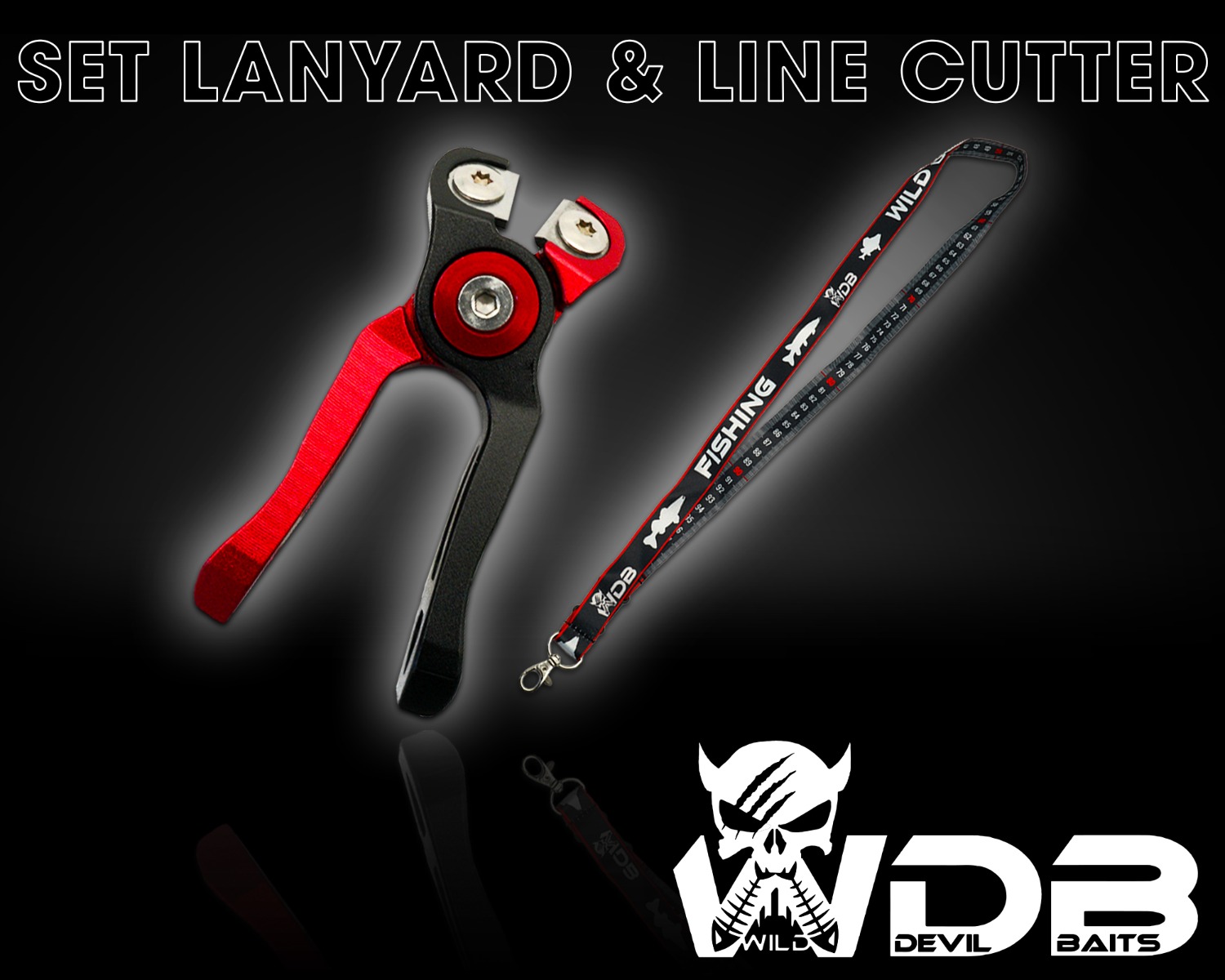 Wild Devil Baits Line Cutter mit Lanyard mit Massband Schlüselband mit Measure Scale Tungsten Steel Schnur Clipper