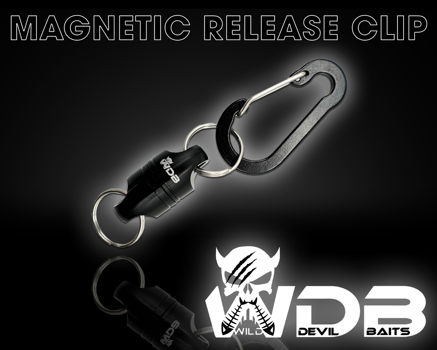 Wild Devil Baits Magnetic Release Clip Magnet Clip Angeln Magnet Adapter mit Karabiner für Kescher Landing Net Fliegenkescher Angelzubehör