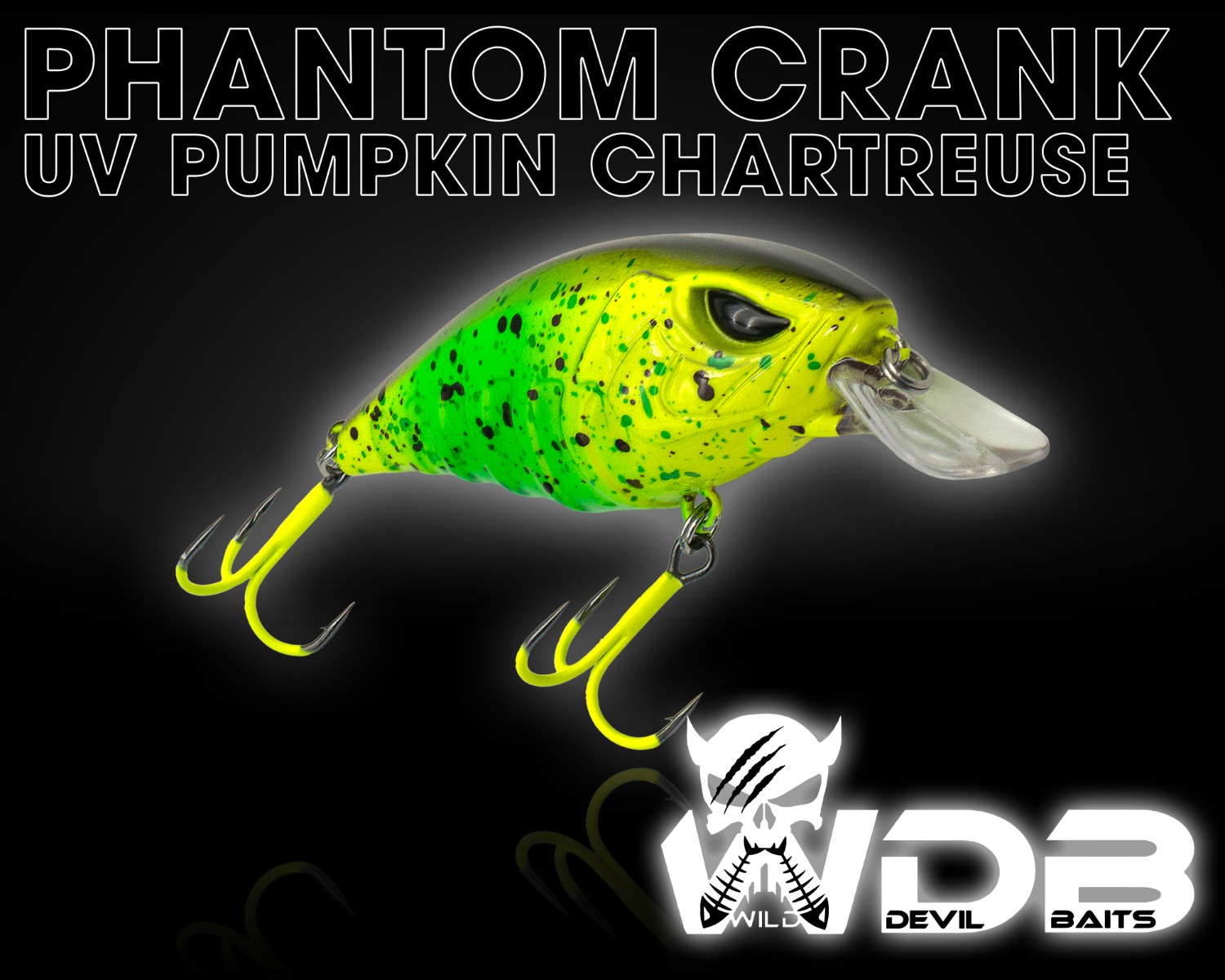 Wild Devil Baits Phantom Crank 65 Wobbler Floating-UV Green Pumpkin Chartreuse