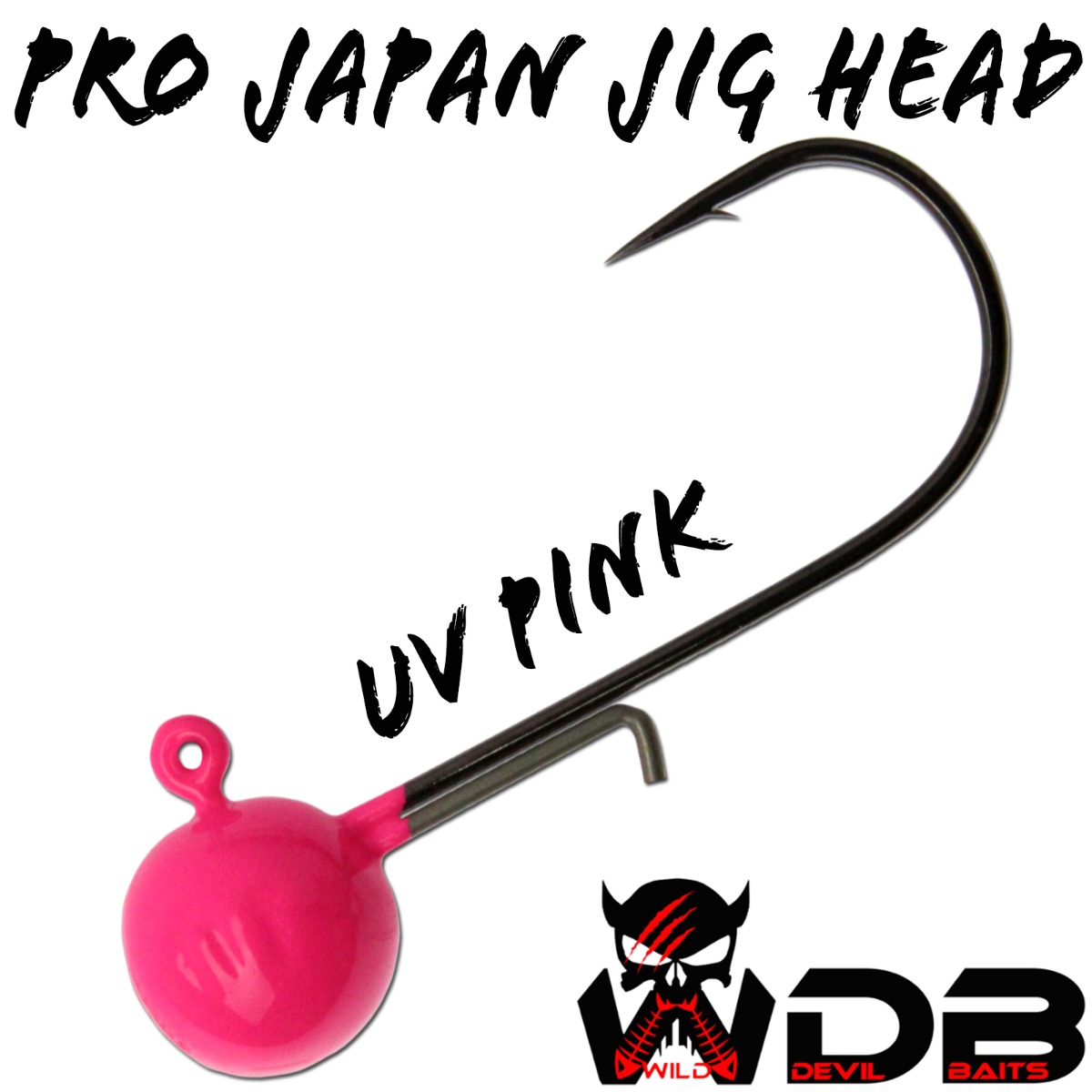 Wild Devil Baits Pro Japan Jig Head UV Pink Jigkopf Baitholder Jighaken Bleikopf 