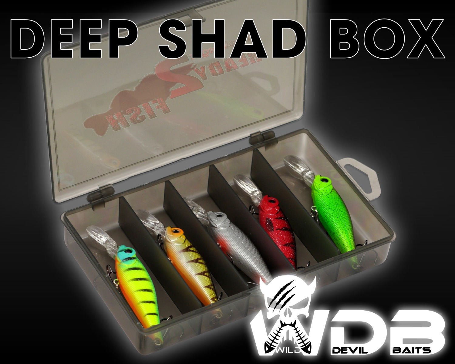 Wild Devil Baits Ready2Fish Wobbler Set Deep Shad in Box Wobbler Hardbaits für Hecht Zander Barsch 