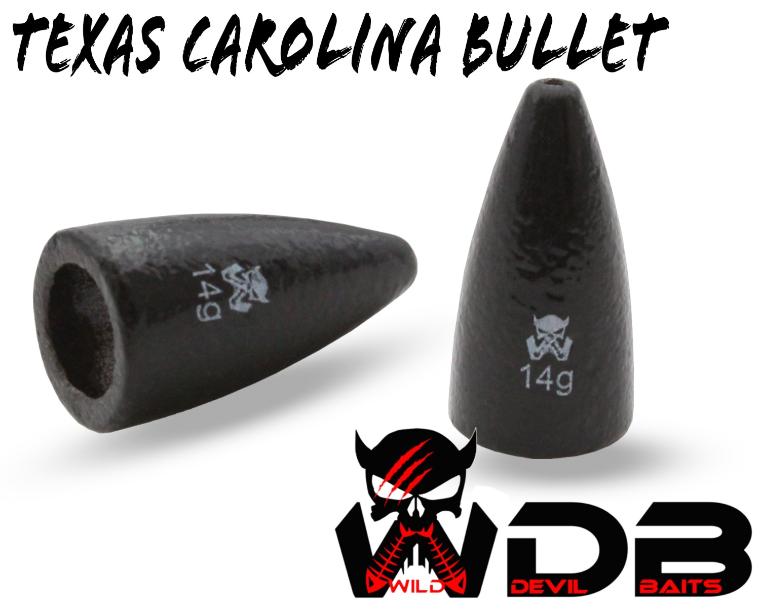 Wild Devil Baits Texas Blei Bullet Weights Texas Carolina Rig Sinker Patronenblei