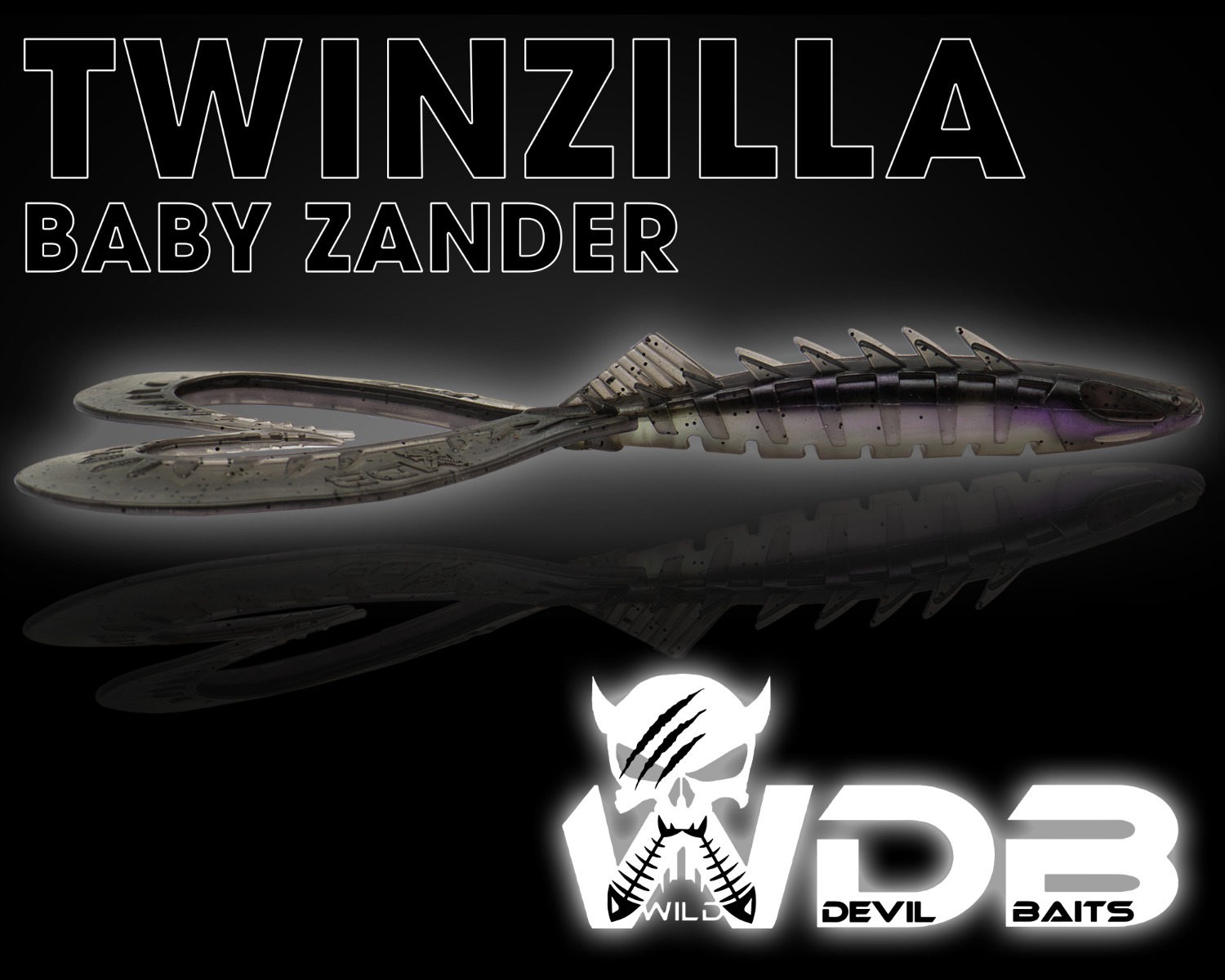 Wild Devil Baits TwinZilla 20cm Doppelschwanz Twister Gummifisch - Doppeltwister Shad Kunstköder Softlure Gummiköder-Baby Zander