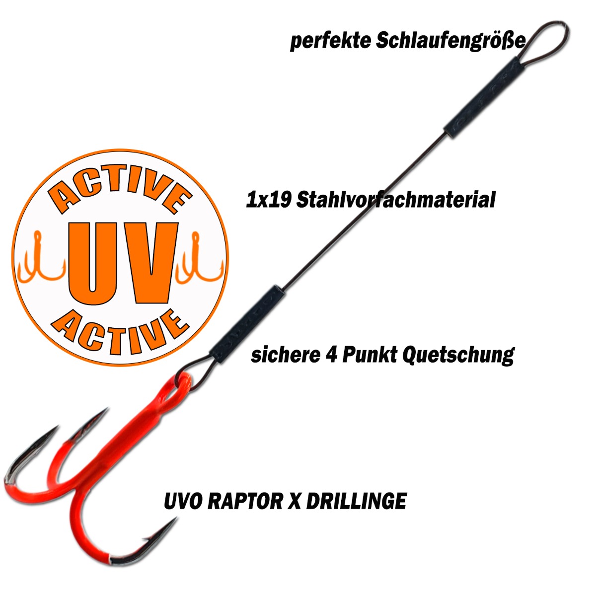 Wild Devil Baits Ultra UV Stinger Angstdrilling Assithook
