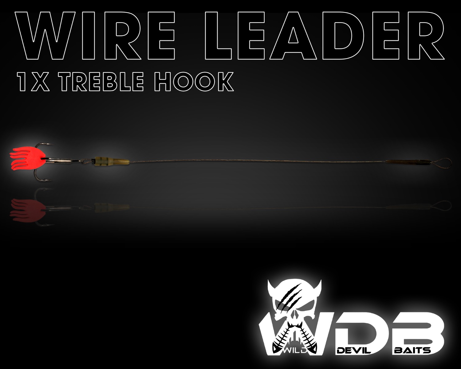 Wild Devil Baits Wire Leader Treble Hook Stahlvorfach mit Drilling 50cm 15kg 7x7 Raubfisch Vorfach