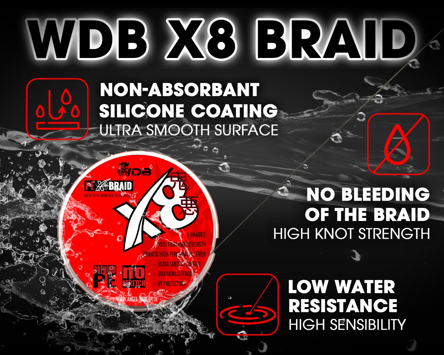 Wild Devil Baits X8 Braid Dark Green Japan PE 8-fach rund geflochtene Angelschnur Braided Fishing Line