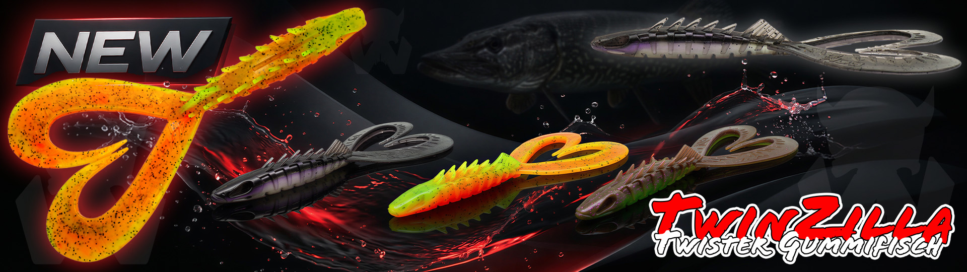  Wild Devil Baits TwinZilla 20cm Doppelschwanz Twister Gummifisch - Doppeltwister Shad Kunstköder